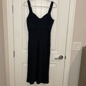 Bodice satin midi slip dress